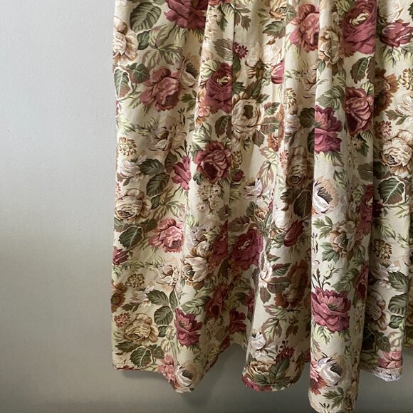 Handmade Plus Size Cotton Gingham Floral Multicolour Inseam Pockets V-Neck Dress - Picture 12 of 16